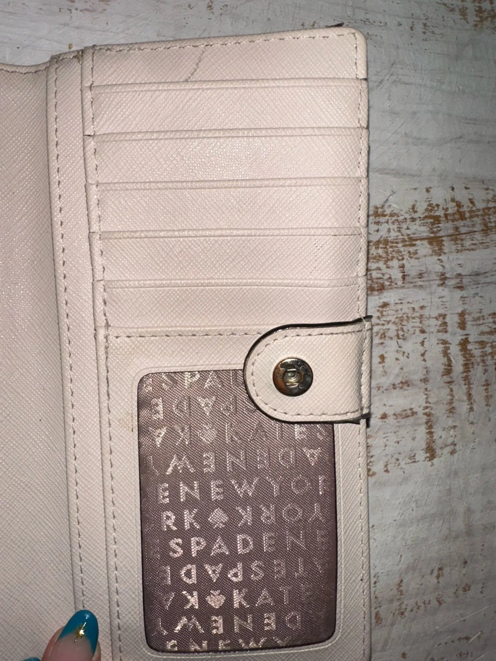 kate spade Two-Tone Cream and Beige Long Wallet